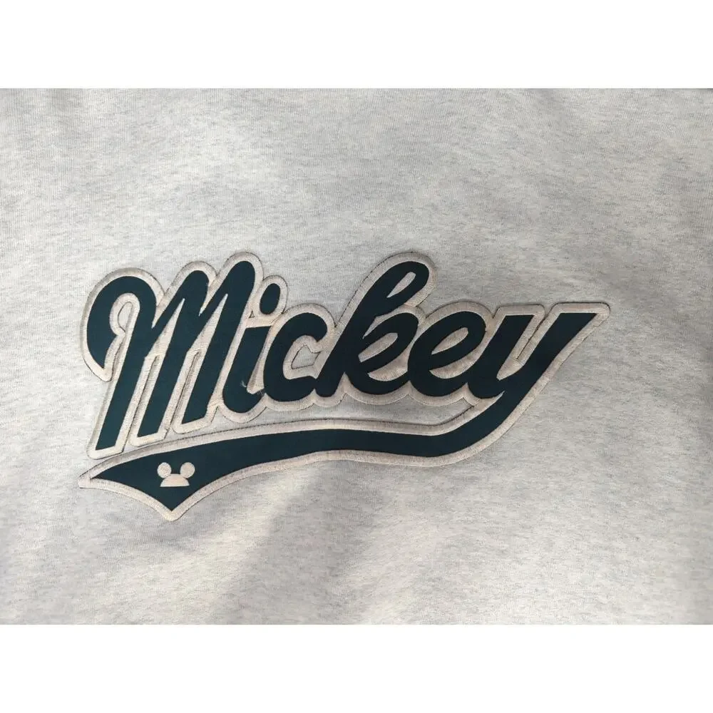 VTG Disney Mickey & Co Varsity Jacket Green White Button Up Spellout Size L